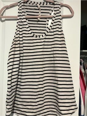 lululemon athletica Black and White Striped Tank size 12